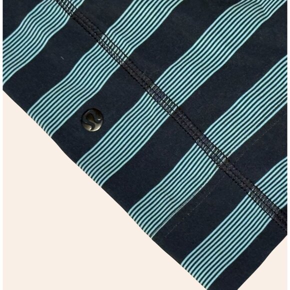Like New Lululemon Mens Core Shorts 11" Navy Teal Stripe Swift Athletic M - Picture 6 of 8